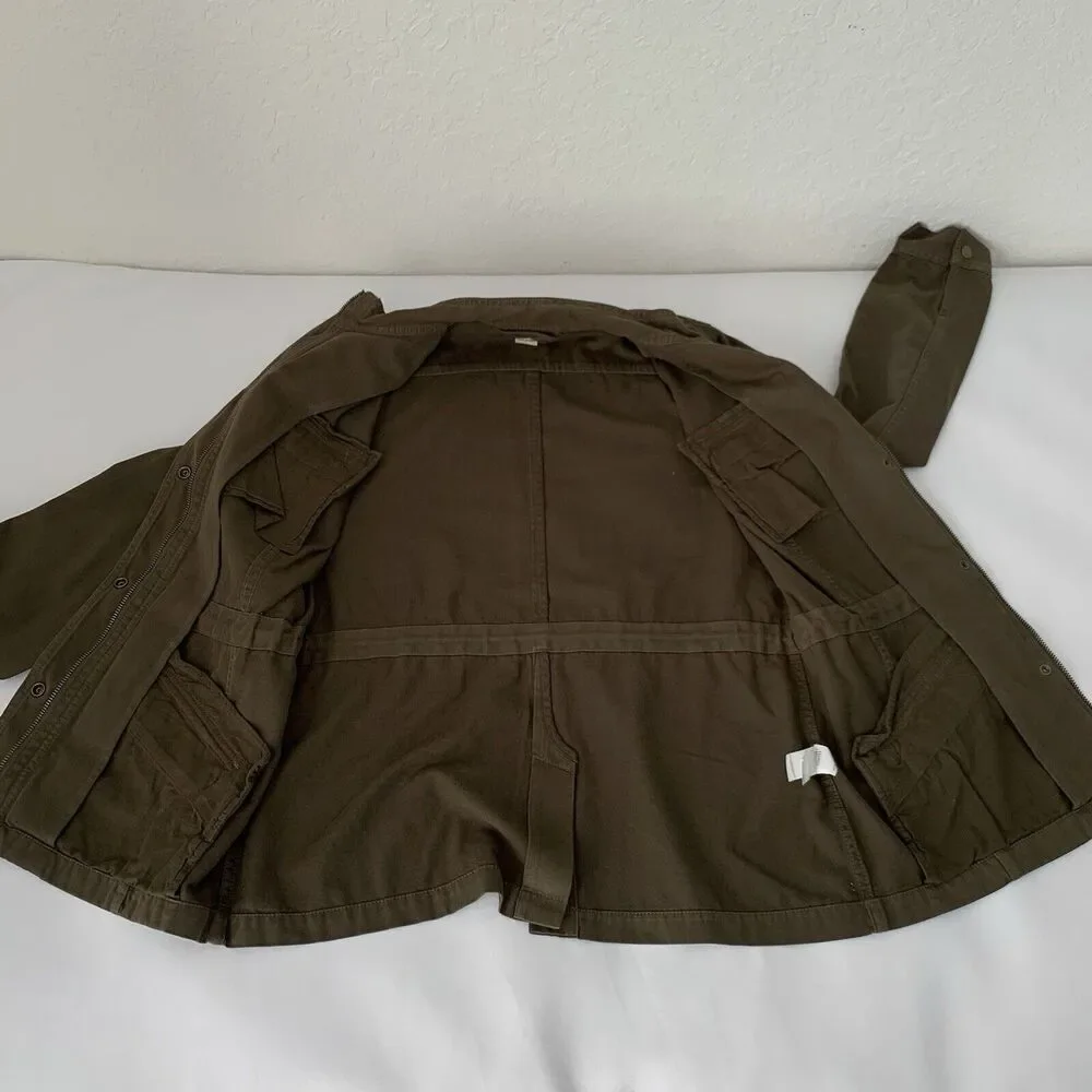 Lucky Brand Utility Jacket Women M Army Green Lightweight Coat Military‎ Grunge